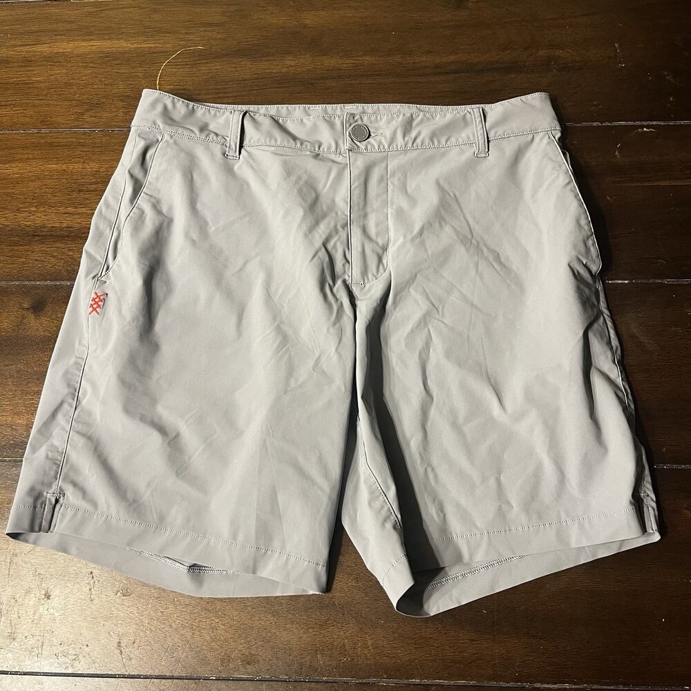 Rhone Resort Shorts Mens 31 Gray Chino 8" Inseam Flat Front Preppy Outdoor